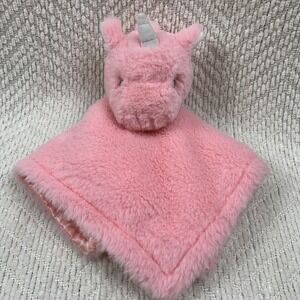 Parents Choice Unicorn Baby Lovey Toy Security Blanket Pink Plush 12x12 NWOT